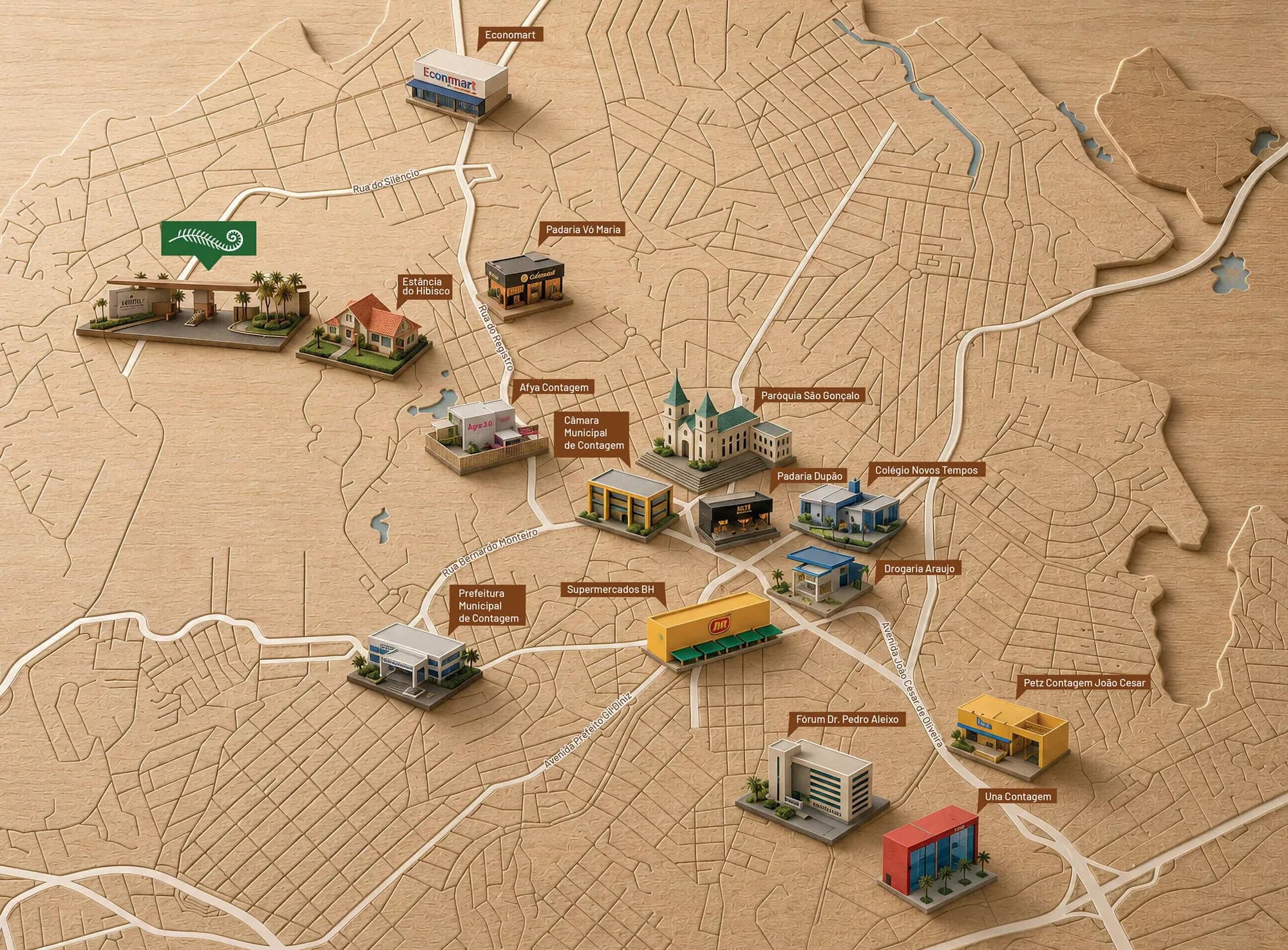 Mapa de localização do Jardins Residencial Resort, na Rua do Silêncio em Contagem