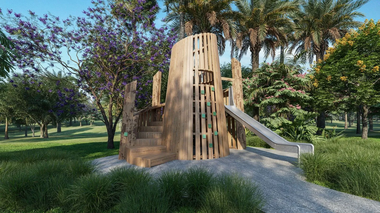 Casa na Árvore — estrutura de lazer do Jardins Residencial Resort, em Contagem